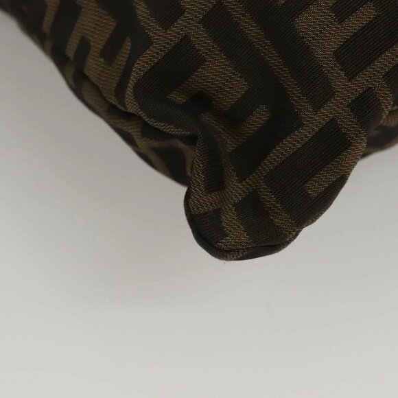 FENDI Zucca Canvas Hand Bag Brown Black Auth ep8370 - Picture 14 of 16